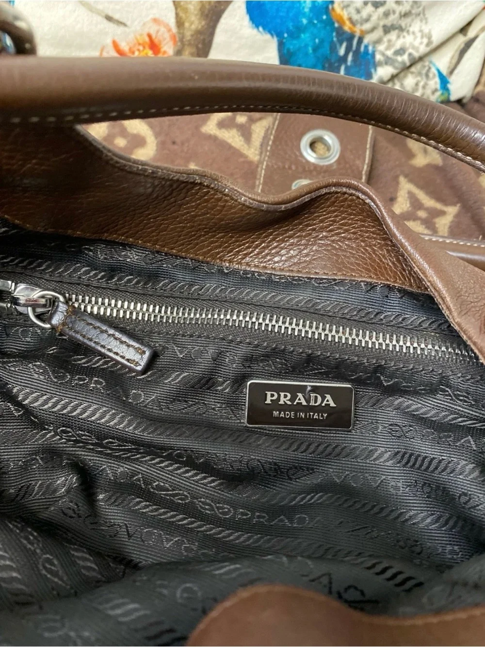 Prada Vitello Daino Buckle shoulder bag